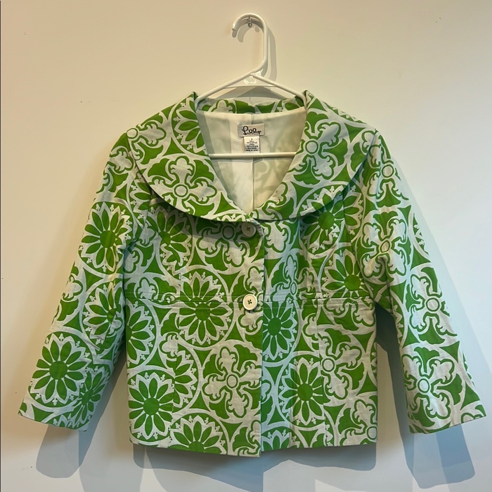 Lilly Pulitzer Green Floral Blazer